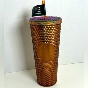 Starbucks 2021 50th Anniversary Gold Bronze Studded 24oz Tumbler Limited